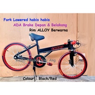 PASANG SIAP Basikal size 20" rim jejari, Fork Chrome Lowered habis habis body CANDY Petak .