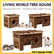 Living World Tree House Real Wood Cabin S / M / L size Small Hamster Guinea Pig Hedgehog Rabbit Rept