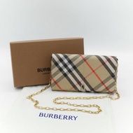 Burberry 博柏利 經典風衣格紋 鏈條包 WOC 斜挎包