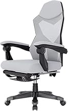 Office Chair Ergonomic 360-Degree Swivel Computer Gaming Chair with Adjustable backrest and Seat Height (Color : Grey) hopeful