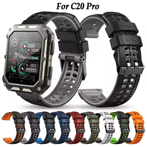22mm Breathable Silicone Watch Strap For C20 Pro Smartwatch Accessories Band Bracelet For C20 Pro Wr
