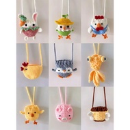 MZB 1 Piece Finished Product Crochet Cute Egg Bag Can Only Hold One Egg One Shoulder Bag Yo Cute Egg
