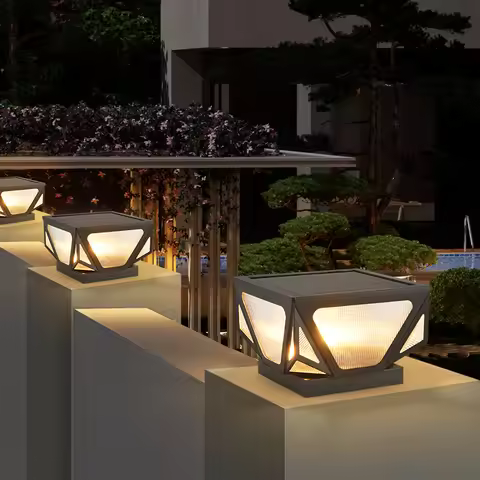 Solar Pillar Lamp Courtyard Villa Gate Post Lamp Outdoor Waterproof Wall Fence Lamp Design Sense Of 
