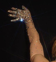 【Best value】 Shining Rhinestone Tassel Dance Costume Women Elastic Mesh Net Perspective Crystal Dres