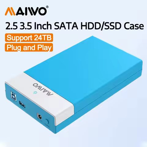 MAIWO HDD SSD Enclosure Case 3.5 2.5 Inch SATA III / II / I to 24TB USB 3.0 Adapter External Hard Dr