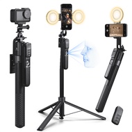 K&F CONCEPT MS-51Smart Face Tracking Selfie Stick with Two Round Fill Lights for Vlogging