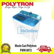 Polytron Mesin Cuci 2 Tabung 8 Kg Hijab Series - Pwm 8072