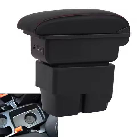 For Ford Fiesta Armrest box For Ford Fiesta MK7 Car Armrest 2009-2017 Car Storage box easy installat