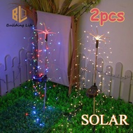 2pcs Solar Garden Lights Fireworks Lights Copper Wire Solar Light Outdoor Waterproof for Yard Patio 