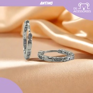 Casual Silver Clip Earrings POLOS Round PatternWanita Silver Earring/ Round Silver Earring/ Hoop Ear