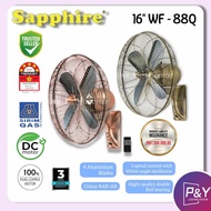 SAPPHIRE Decorative Wall Fan 3 Speeds Remote Control