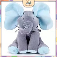 Music Elephant Toy Mainan Gajah Muzik Gajah Menyanyi dengan Telinga Menggerakkan Mainan Elektrik Plu