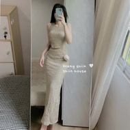 Set bộ hottrend chất xốp áo 3 lỗ croptop mix chân váy dài ôm body cực tôn dáng Set bộ siêu HOT chân