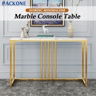 PACKONE Imitation Marble Console Table Meja Kawalan Nordic Metal Side Table Door Storage Table