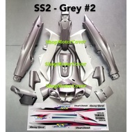 YAMAHA SS2 Y110-2 BODY COVER SET FULL GM3 GREY WITH STICKER#2 (HLD) YAMAHA SS SS2 Y110 2 COVERSET GM3 GREY KELABU