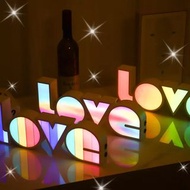LED燈箱LOVE英文字母燈適合情人節裝飾節日禮物小夜燈LED light box LOVE English letter lights suitable for valentines day dec
