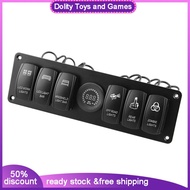 แผงสวิตช์ Dolity 6 GANG Rocker พร้อมโวลต์มิเตอร์