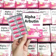 Alpha Arbutin skin whitening tablets made in Thailand, blister pack of 10 tablets - capsule powder