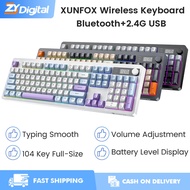 XUNFOX TK100 Bluetooth Wireless Keyboard 2.4G USB Dual-Mode E-Sports Gaming RGB Keyboard With Volume