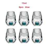◐ABSOLUTE◐ 1/4/6pcs Diamond Crystal Liquor Glasses Set Vodka Shot Glass Wine Glasses Whiskey Glass S