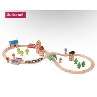 LILLABO Train Set With 3-50-Piece Tracks Wooden Toys Developmental