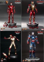 4隻 Hot Toys Iron Man 3 鋼鐵俠 1/6 Figure 一套出 MMS212 Mark 17 MMS213 Mark 33 PPS001 Mark 42 MMS195D01 Iro