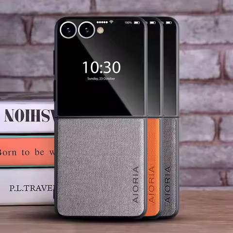 Case for Samsung Galaxy Z Flip 7 6 5 4 3 5G Leather Master Hard Textile Leather Fashion Phone Cover 