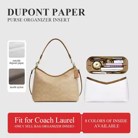 Dupont Paper Purse Organizer Insert Fit for Coach Laurel Hobo Bag Inside Purse Storage Bag Lightweig