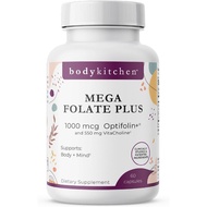 Body Kitchen Mega Folate 1000mcg Optifolin+ Supplement, 60 Vegetable Caps