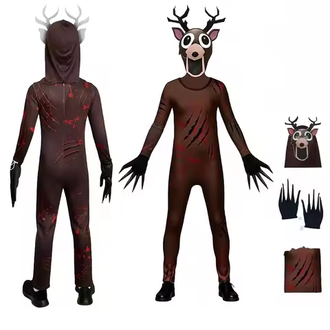 Deer Elf Costumes Jumpsuits with Hoods Mask Boys Girls Carnival Stage Costume for Party 99 Nights in