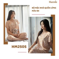 Harmie HM2505 Beige shorts short sleeve home wear set