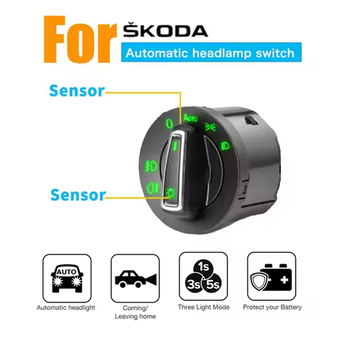 Car Automatic Fog Headlight Control Switch For Volkswagen Skoda Fabia Combi Tour NJ Skoda Octavia 5E