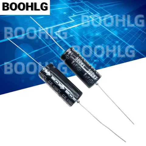 5PCS 450V 8UF Horizontal Axial Polarized Electrolytic Capacitor 500V 8UF 13X26MM