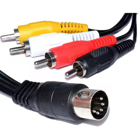 5Pin DIN Male MIDI Cable To 4 RCA Male Female Plug Audio Cable For Naim Quad Stereo Systems 5 Pin DI