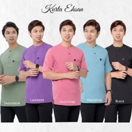 KURTA EHSAN SLIMFIT LELAKI DEWASA KURTA TELUK BELANGA OLIVE BABY BLUE DUSTY GREEN SOFT YELLOW LENGAN