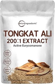 Tongkat Ali Extract 200:1 Concentrate Longjack Powder, 100 Grams, Grown in Indonesia, 100% Pure Eurycoma Longifolia Root Extract Powder, Bitter Taste - No Filler, No Additive, Non-GMO