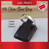 | 925 Silver 3mm CZ Yellow Stone Ring For Women | 925 纯银 女款黄色石头戒指 | Cincin Perempuan Batu CZ Kuning Perak925