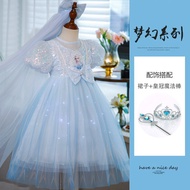 Frozen Princess Elsa Dress Summer Girl Child Luminous Elsa Dress Elsa Tulle Tutu Skirt
