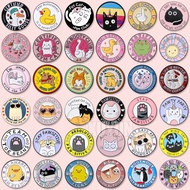 Cute Animal Round Enamel Pins Cat Paw Cafe Badge Dog Kitten Duck Brooches Clothing Bag Accessory  Je