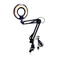 EELIC ELC-J028/ELC-J031/ELC-J051 Lampu meja led usb Lampu ring led 3 mode cahaya putih putih hangat