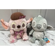 Plushie Stitch Pink Doll with Ribbon Hat & Fluffy Grey Lilo & Stitch Disney