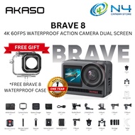 AKASO Brave 8 - Action Camera | 4K60fps Video | 48MP Image | 8K Time Lapse | 16x Slo-Mo | AI Face Me