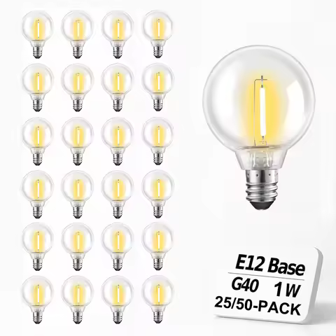 E12 Bulb G40 Outdoor Led Bulb E12 G40 Light Bubs1W Mini Globe Replacement Bulb Plastic Shatterproof 