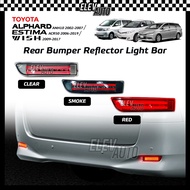Toyota Estima Alphard Vellfire Wish RAV4 LED Rear Bumper Reflector Light Bar DRL ACR50 ANH10 ANH20 L