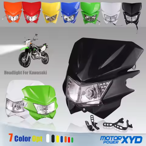 Motorcycle Headlight Headlamp 12V H4 35W Head Light For KAWASAKI KLX 110 125 150 230 250 300 450R CR
