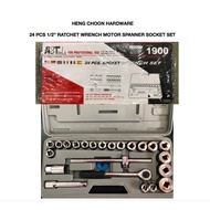 24 PCS 1/2” RATCHET WRENCH MOTOR SPANNER SOCKET SET (READY STOCK)
