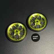 Fuyao Bike ล้อจอดรถบอร์ม็อตแบบนุ่มสำหรับปรับแต่งอุปกรณ์จักรยาน Brompton พร้อมล้อ Macaron Easy Wheel