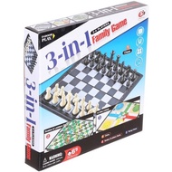 3 in 1 Family Games Board Games Chess, Snake & Ladders, Flying games for 2 - 4 Player