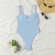 ชุดว่ายน้ำวันพีซ สีขาว-ดำคอวี เซ็กซี่ จากแบรนด์ Polovedo Official