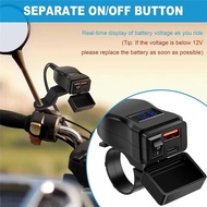New Motorcycle USB Charger With Voltmeter USB-A+Type-C Motorcycle Charger Motorcycle Phones Fast Cha
